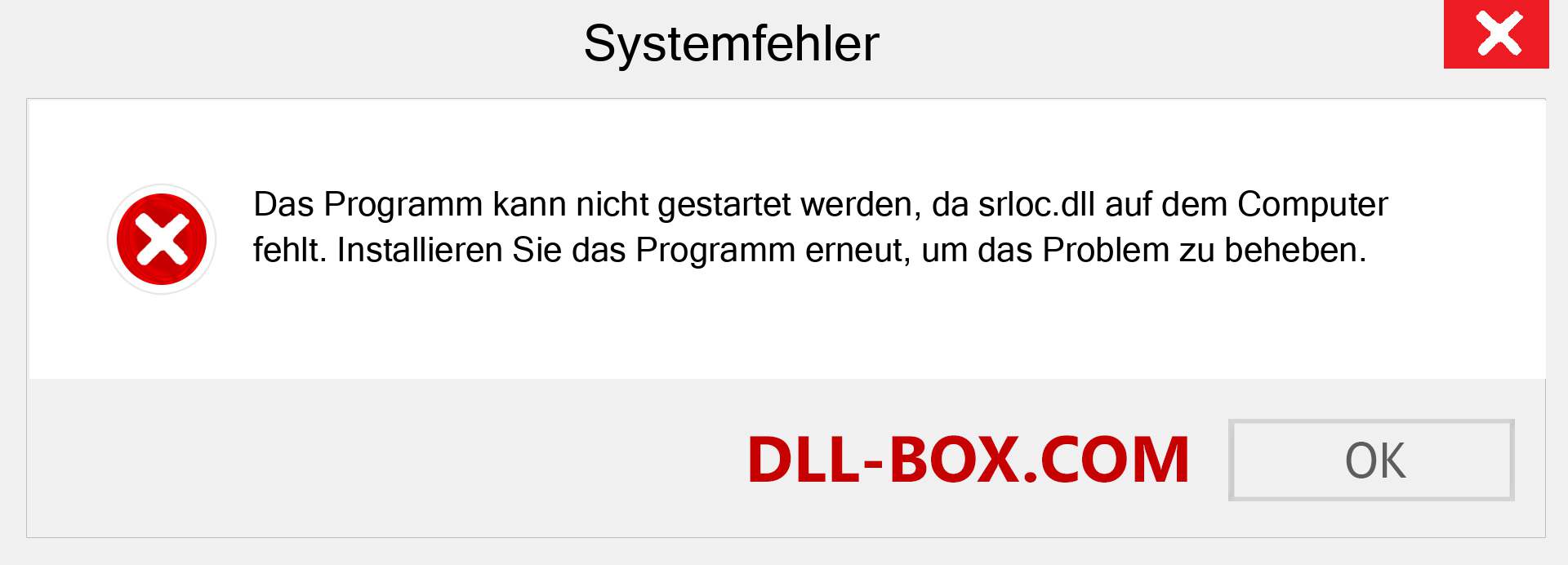 srloc.dll-Datei fehlt?. Download für Windows 7, 8, 10 - Fix srloc dll Missing Error unter Windows, Fotos, Bildern